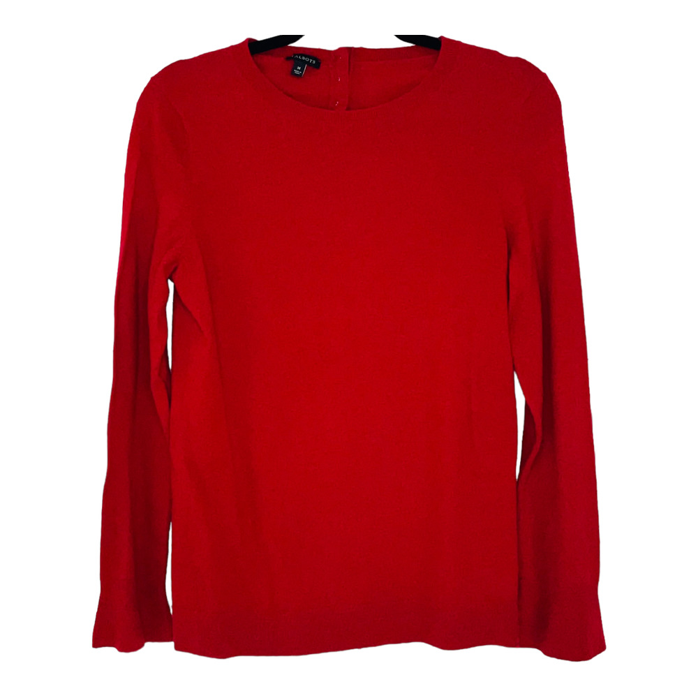 Talbots Red Lamb Wool Long Sleeve Women’s Sweater Medium